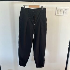 Black Jogger Track Pants with Elastic Cuffs